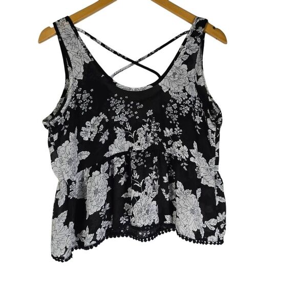 Liberty Love Tops - Liberty Love Monochrome Floral Tank Top